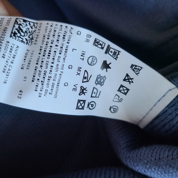 Boss Orange Long Sleeve Zip-up Blue Sweater Size L - Picture 9 of 12